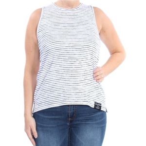 Calvin Klein Raceback Faded Stripe Tank Top Large
